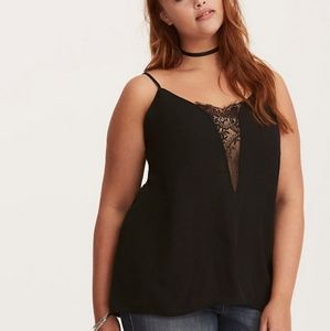 NWOT Black Lace Inset Cami